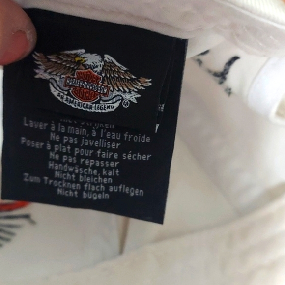 Harley Davidson® Womens Rhinestone White Wing Bar & Shield Cap Hat - Picture 8 of 15